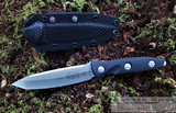 Microtech Socom Alpha - Fixed Stonewash CTS 204P Tanto Edge Blade - Black G-10 Handle w/ Spine Jimping & Finger Grooves + Choils - Black Carbon Fiber Print Kydex Sheath | Made in USA