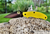 Spyderco UK PenKnife Salt Series - Satin LC200N Drop Point Blade - Yellow Textured FRN Handle - Tactical Black Reversible Wire Pocket Clip & Hardware - SlipIt Slip Joint Manual | Made in USA