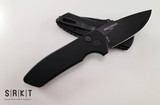 Pro-Tech SBR Auto Lefty - Black DLC Coated CPM S35VN Drop Point Blade - Black 6061-T6 Aluminum Handle Scales - Black Tip-Down Pocket Clip & Hardware - Left-Handed Push Button Automatic w/ No Safety | Made in USA | Les George Design (LG403-LH SBR)