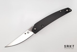 Spyderco Ikuchi - Satin CPM-S30V Upswept Blade - Carbon Fiber & G-10 Laminate Handle Scales - Reversible Tip-Up Deep Carry Wire Pocket Clip - Compression Lock Manual w/ Wheel Flipper Opening Mechanism - Made in Taiwain | Paul Alexander Design