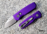 Pro-Tech Runt 5 Auto - Stonewash CPM Magnacut Wharncliffe Blade - Purple 6061-T6 Aluminum Handle Scales - Black Tip-Up Pocket Clip & Standard Gray Hardware - Push Button Automatic Folding Pocket Knife w/ No Safety | California Legal | Made in USA