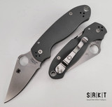 Spyderco Para 3 Maxamet C223GPDGY - Stonewash Carpenter Maxamet Leaf Shaped Blade & Gray G-10 Handle Scales - Compression Lock w/ Round Thumb Hole & Four-Position Stainless Pocket Clip | Made in Golden, Colorado U.S.A. Earth 