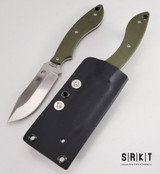 Spyderco Stok Bowie Fixed Blade FB49GPOD - Satin 8Cr13MoV 2.95" Bowie Style Blade & OD Green G-10 Handle Scales over Full-Tang - Black Boltaron Sheath w/ G-Clip | Sjoerd Stok Design | Made in China