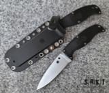 Spyderco Enuff 2 Fixed Blade FB31PBK2 - Satin VG-10 Drop Point Leaf Blade & Black FRN Handle Scales over Skeletonized Full-Tang - Black Polymer Sheath w/ G-Clip Attachment | Made in Seki City, Japan