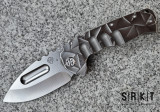 Medford Knife & Tool Praetorian Ti MK0134STD - Satin CPM S45VN Drop Point Blade - Blasted & Brushed Silver Stained Glass Titanium Handle - Brushed Silver Pocket Clip - Frame Lock w/ 3.75" Blade & Fullers | Made in USA