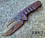 Medford Knife & Tool Praetorian Genesis T MK0294VT - Vulcan Finished CPM S45VN Tanto Blade w/ Fullers - Bronze & Violet Dragon Skin Titanium Handle w/ Flamed Pocket Clip & Hardware - Frame Lock w/ 3.4" Blade | Made in USA