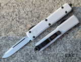 Microtech Signature Series Stormtrooper Ultratech 121-1STD - White Coated Single Edge Blade & 6061-T6 Deep-Engraved 6061-T6 Aluminum Handle - D/A Out the Front Automatic | Made in USA