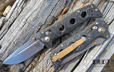 Benchmade Mini Adamas - Satin CPM MagnaCut Drop Point Blade - Black Marbled Carbon Fiber Handle Scales - Tan Reversible Tip-Up Deep Carry Pocket Clip - AXIS Lock Manual w/ Dual Thumb Studs | Sibert Design | Made in USA