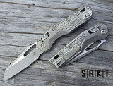 Microtech MSI RAM-LOK 210-10APFRMS1 - Apocalyptic 3.9" Bohler M390MK Sheepsfoot-Style Blade & Frag Titanium Handle Scales - Bar Lock Folder w/ Thumb Hole | Made in USA
