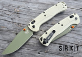 Benchmade Taggedout 15536GN-01 Hunt Class - Forest Green Elmax Clip Point Blade & Tan Grivory Handle Scales w/ Black Reversible Mini Deep-Carry Pocket Clip - AXIS Bar Lock w/ 3.5" Blade | Made in USA