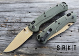 Benchmade Taggedout 15536TN-02 Hunt Class - Tan Cerakote Elmax Clip Point Blade & Deep Olive Grivory Handle Scales w/ Black Reversible Mini Deep-Carry Pocket Clip - AXIS Bar Lock w/ 3.5" Blade | Made in USA