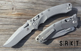 Microtech Select - Amphibian RAM-LOK 137RL-10APMS1 - Bohler M390MK 3.9" Apocalyptic Recurve Blade - Titanium Slab Handle Scales w/ Ti Pocket Clip - Bar Lock Manual w/ Dual Studs | Made in USA