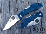 Spyderco Ladybug 3 LPCBL3 - Satin Bohler SPY27 Leaf Shaped Blade & Cobalt Blue FRN Handle Scales - Sub-2" Blade Lockback Manual w/ Round Thumb Hole & No Pocket Clip | Made in Seki City, Japan