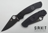 Spyderco Para Military 2 Lightweight - Black DLC & CTS-BD1N Leaf Shaped Blade & Black Bi-Directional FRN Handle Scales - Compression Lock Folder w/ Round Thumb Hole - Black Wire Tip/Up Pocket Clip | Made in USA