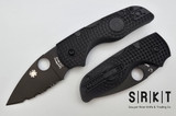 Spyderco Lil' Native Lightweight C230SBBK - Black DLC Fully Serrated CTS-BD1N Blade & Black FRN Handle Scales - Reversible Wire Pocket Clip - Mid Back Lock Manual w/ ~2.5" Blade & Round Thumb Hole | Made in Golden, Colorado U.S.A. Earth
