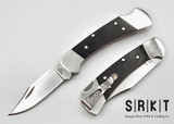 Buck Folding Ranger 112 Slim Elite Heritage - Satin MagnaCut Clip Point Blade - Ebony Handle Scales w/Nickel Silver Bolsters - Stainless Tip Up Deep Carry Pocket Clip - Manual Lockback w/ Nail Nick | Made in USA