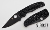 Spyderco - Edgerati C266BKALBKP - Black DLC CPM-S30V Clip Point Blade & Black Skeletonized Aluminum Handle Scales w/ Black Stainless Reversible Tip-Up Pocket Clip - Compression Lock w/ 3.5" Blade & Round Thumb Hole | Made in Colorado, USA