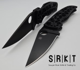 Spyderco - Edgerati C266BKALBKP - Black DLC CPM-S30V Clip Point Blade & Black Skeletonized Aluminum Handle Scales w/ Black Stainless Reversible Tip-Up Pocket Clip - Compression Lock w/ 3.5" Blade & Round Thumb Hole | Made in Colorado, USA