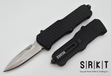 Hogue Mini Incursion OTF U.S. Military Issue - Stonewash 3.1" 154CM Double Edge Blade - Matte Black Aluminum Handle - Black Hardware & Black Stainless Pocket Clip - Glass Breaker - Double Action Out the Front | Made In USA