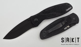 Kershaw - Blur Tactical 1670BLK - A/O Black Sandvik 14C28N Recurve Blade - Black Anodized Aluminum Handle Scales w/Trac-Tec Inserts - Right Tip-Up/Down Black Stainless Pocket Clip | Made In USA