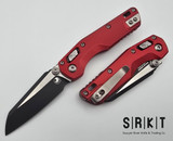 Microtech - MSI Mini RAM-LOK 210M-1FLRD - 2 Tone 3.12" Bohler M390MK Sheepsfoot Blade & Red Anodized Aluminum Fluted Handle Scales - Bar Lock Folder w/ Thumb Stud | Made in USA