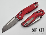 Microtech - MSI Mini RAM-LOK 210M-10APFLRD - Apocalyptic 3.12" Bohler M390MK Sheepsfoot Blade & Red Anodized Fluted Aluminum Handle Scales - Bar Lock Folder w/ Thumb Stud | Made in USA
