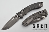 Microtech - Mini Amphibian RAM-LOK 137MRL-10APFRNC - Apocalyptic 3.37" Bohler M390MK Recurve Blade & Natural Clear Anodized Frag Aluminum Handle Scales - Reversible Apocalyptic Clip - Bar Lock Folder w/ Thumb Stud | Made in USA