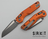 Microtech - MSI Mini RAM-LOK 210M-10APFLOR - Apocalyptic 3.19" Bohler M390MK Sheepsfoot Blade & Orange Anodized Fluted Aluminum Handle Scales - Bar Lock Folder w/ Thumb Stud | Made in USA