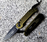 Microtech LUDT Auto - Black Coated Bohler M390 Drop Point Blade - OD Green 6061-T6 Aluminum Handle Scales - Black Tip-Up Pocket Clip & Hardware - Side-Opening Push Button Automatic w/ No Safety - Black Lanyard Included | Made in USA