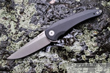 Jake Hoback Enoch Flipper - Grey Stonewash CPM-20CV Blade - Black G10 Handle 