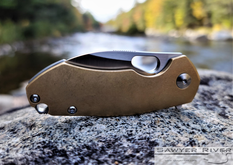 Giant Mouse ACE Riv Brass @ SRKT Satin Bohler ELMAX Drop Point