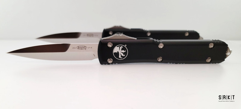 Microtech Ultratech OTF 120-4 Satin 3.4” M390 Bayonet Blade & Black Anodized Aluminum