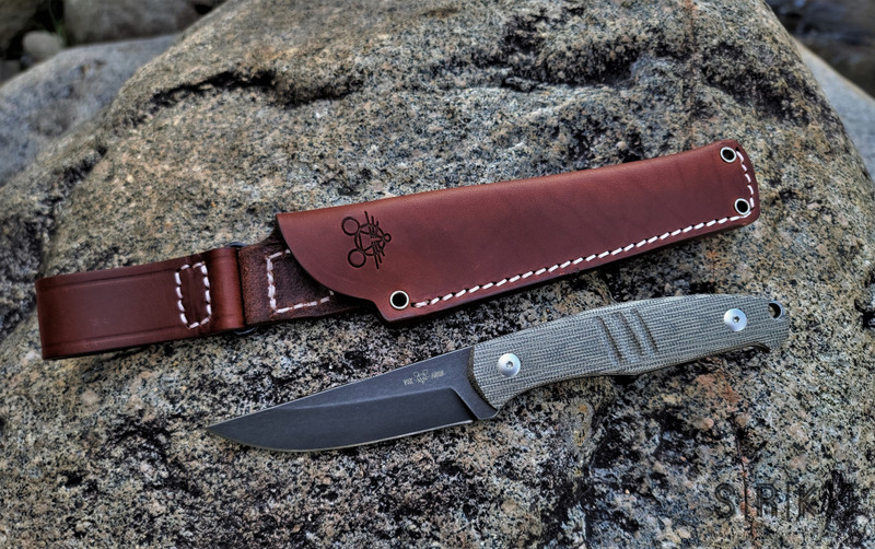 GiantMouse Knives GMF2-P-G @ SRKT Fixed Black PVD Blade Green