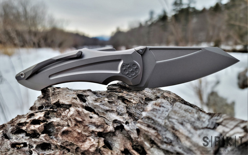 Jake Hoback Knives Sumo Flipper @ SRKT Silver Blade Titanium Light