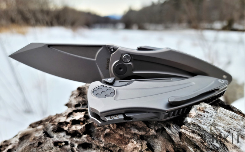 Jake Hoback Knives Sumo Flipper @ SRKT Silver Blade Titanium Light