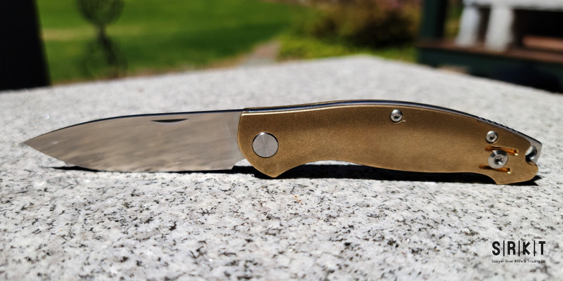 GiantMouse Knives ACE Farley Brass @ SRKT Satin DP Bohler M390