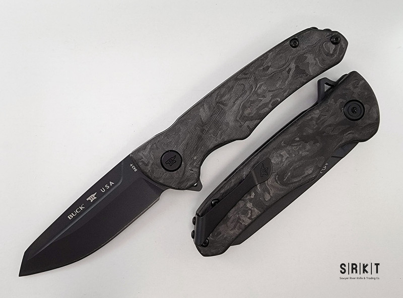 Buck Sprint OPS CF 0843CFS Marbled Carbon Fiber Handle Scales