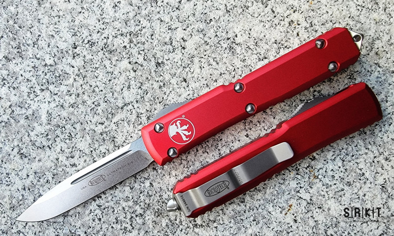 Microtech Ultratech OTF 121-10RD Red Anodized Aluminum & Stonewash
