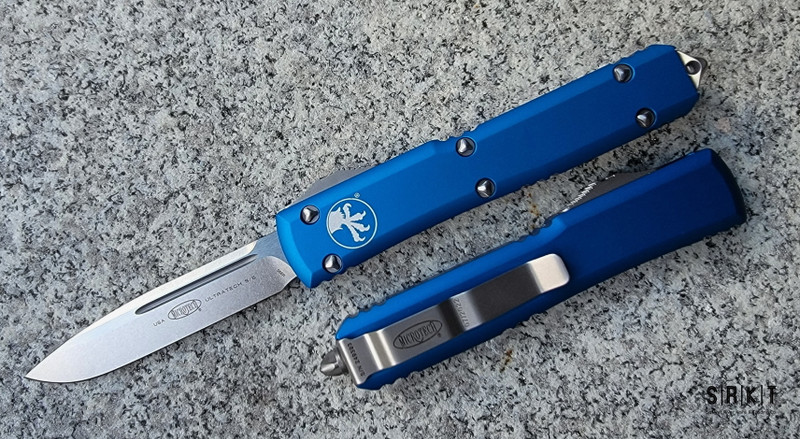 (No 0116) CLICHE 27インチ ブルー Microtech Ultratech S/E OTF Auto 121-10BL @ SRKT Stonewash Bohler