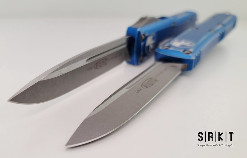 Microtech UTX-85 OTF S/E Auto Worn-Blue 231-10DBL @ SRKT