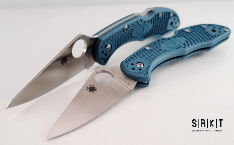 Spyderco Delica 4 Lightweight C11FPK390 Satin K390 Plain Edge Blue FRN