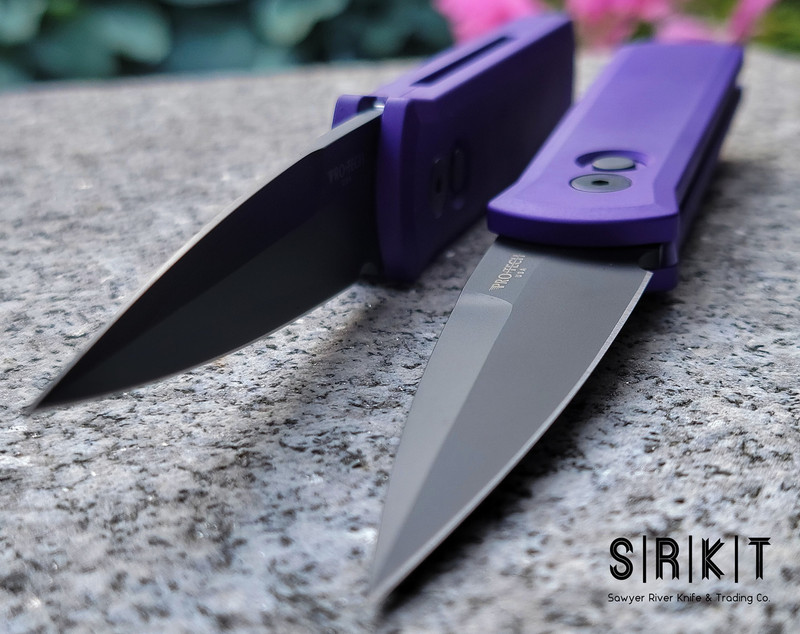 Pro-Tech Godson Auto 721-Purp Black DLC 154CM Stiletto Blade