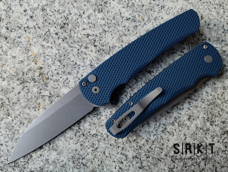 Pro-Tech Malibu Flipper 5305-Blue Magnacut Wharncluffe & Textured Blue  Aluminum Handle