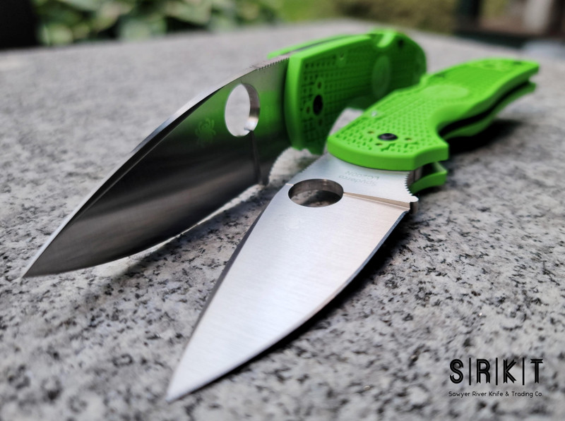 nanaco Spyderco Native 5 Salt C41PGR5 Satin LC200N Leaf Blade & Green FRN
