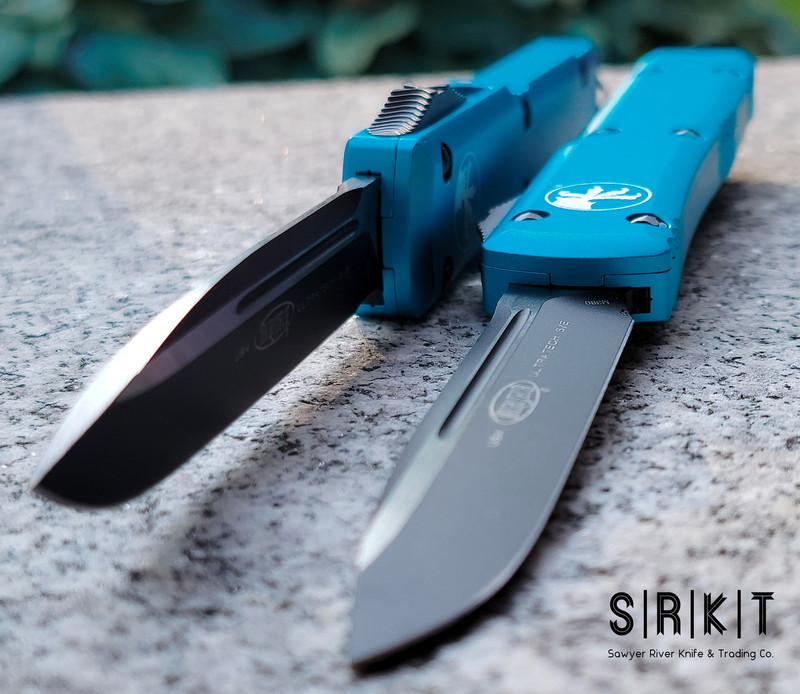 Microtech Ultratech OTF 121-1TQ Turquoise Blue Aluminum Handle