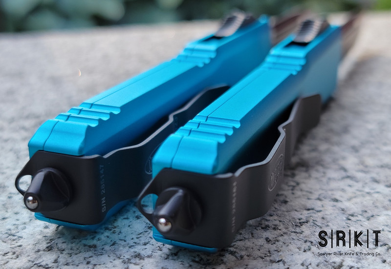Microtech Ultratech OTF 121-1TQ Turquoise Blue Aluminum Handle