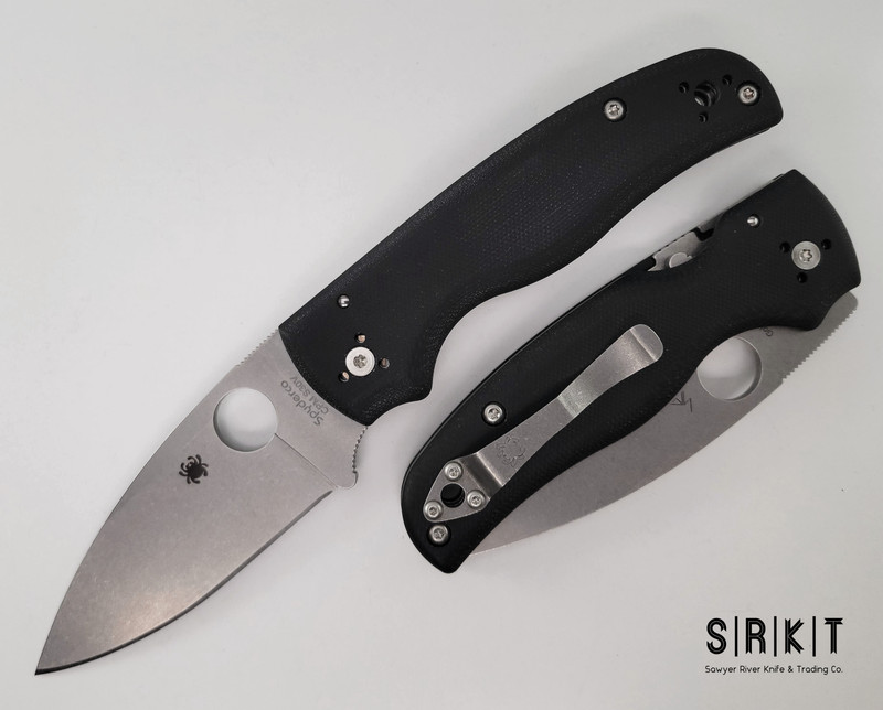 Spyderco Shaman Black G-10 C229GP @ SRKT Stonewash CPM S30V Leaf