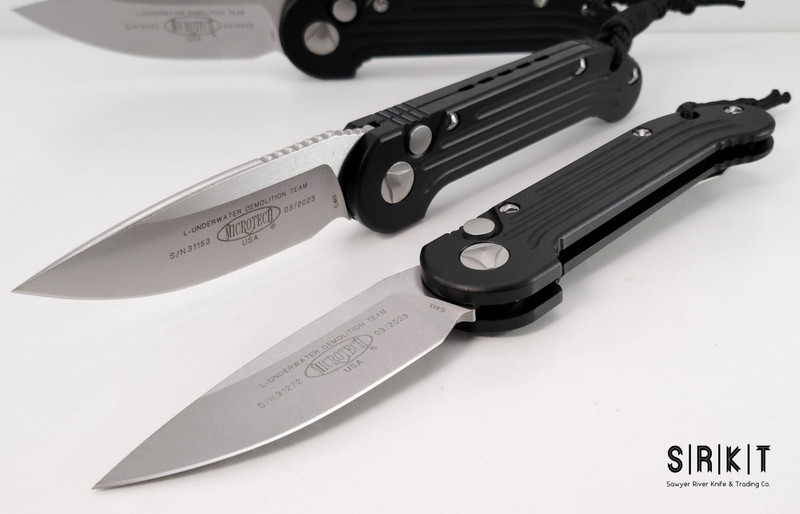 Microtech LUDT Auto Standard 135-10 Stonewash ELMAX Blade & Black
