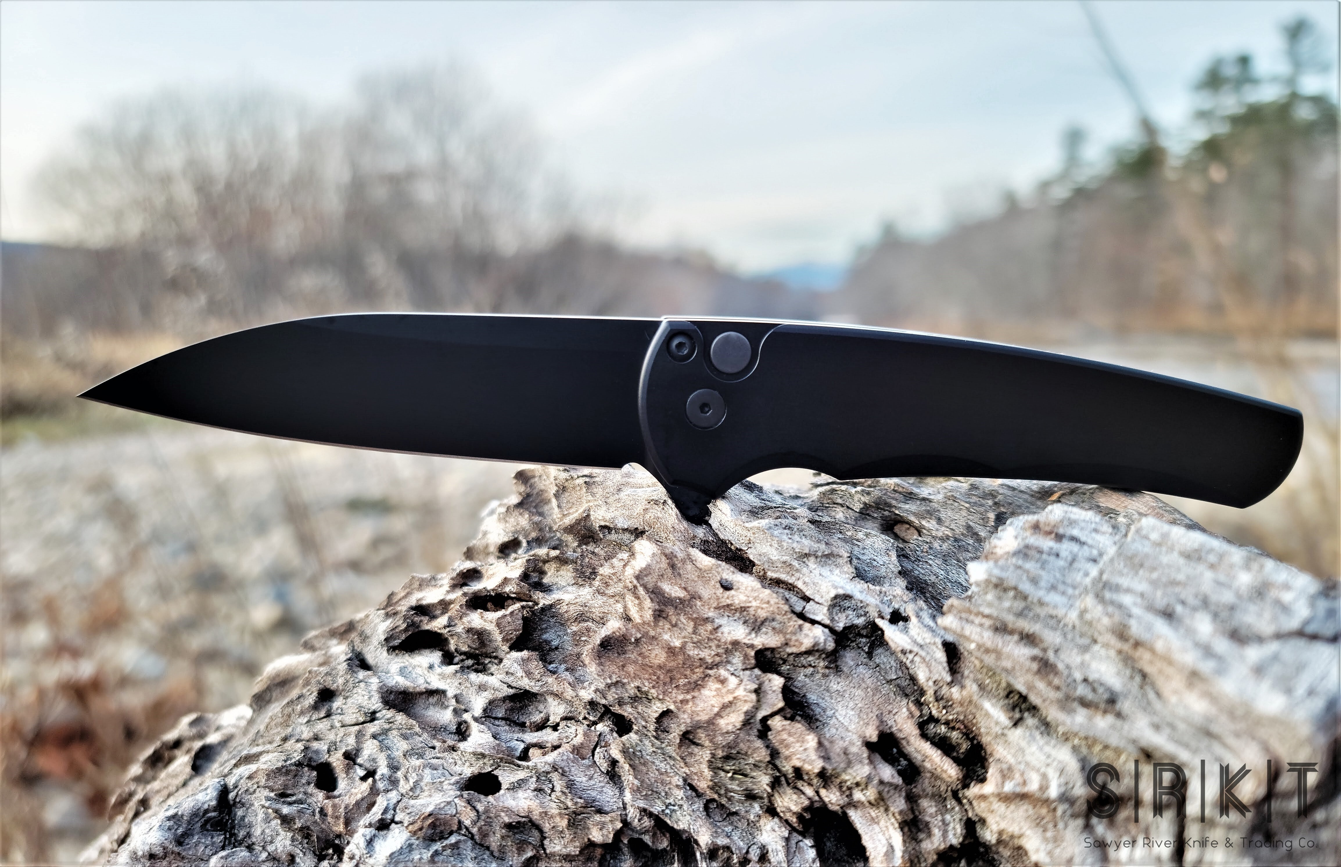 Pro-Tech Malibu Flipper 5103 @ SRKT Black Wharncliffe Blade Black