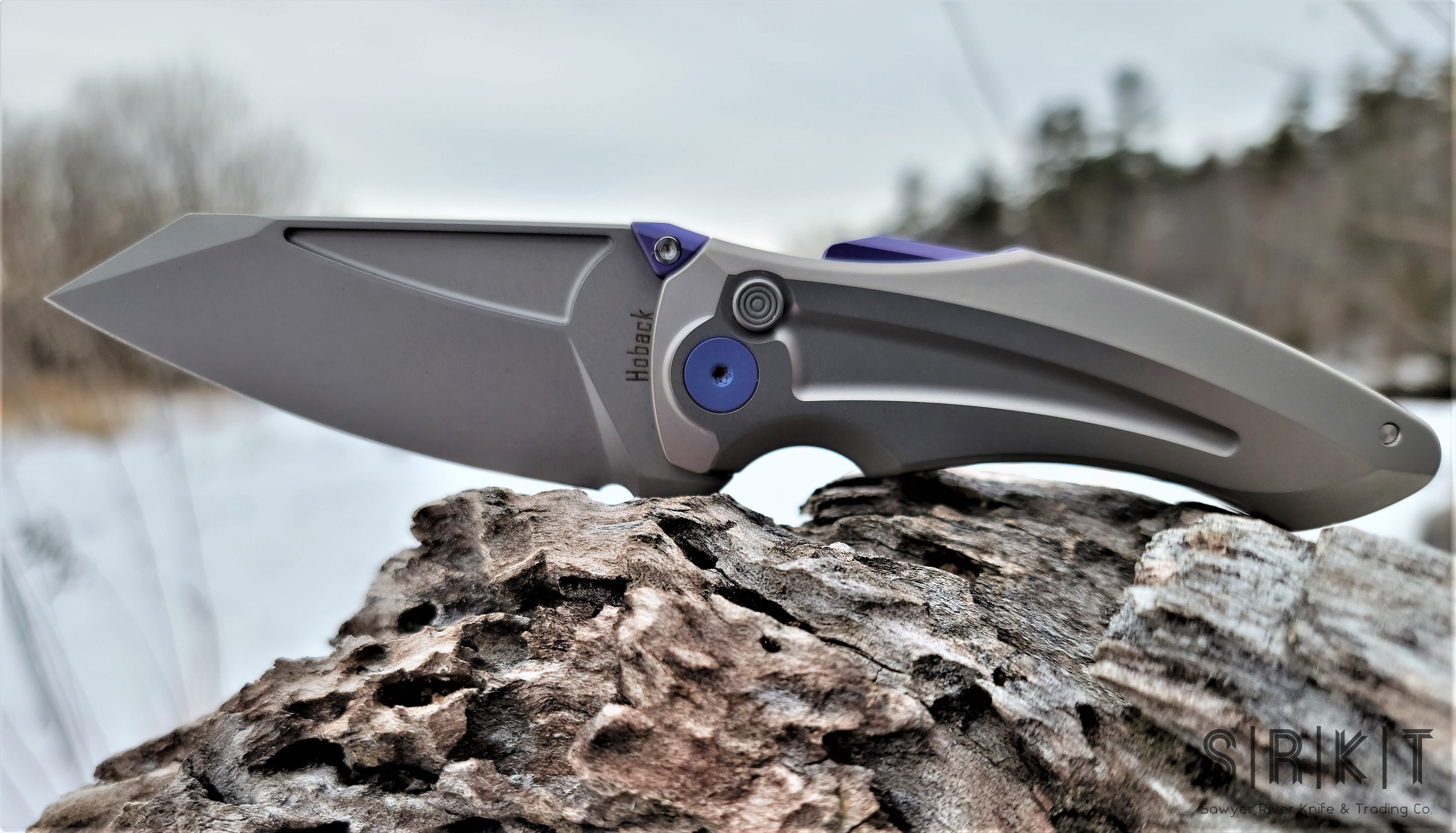 Jake Hoback Knives Sumo Flipper @ SRKT DLC Black Blade Titanium